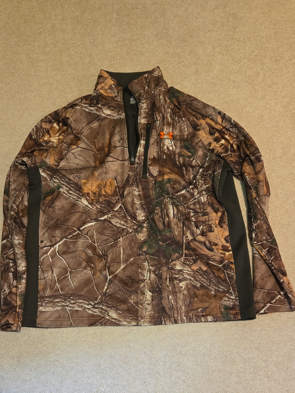 Under Armour Realtree Cold Gear Loose Fit Half Zip Pullover Long Sleeve Men's XL